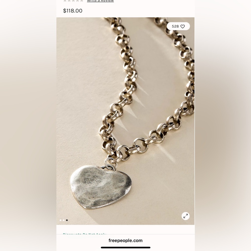 Bracha Long Puffy Heart Necklace